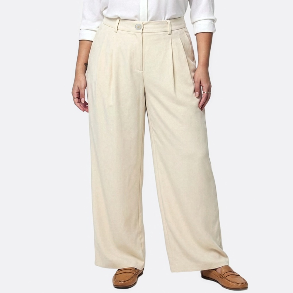 Princess Polly Wide Leg High Waisted Trousers Tall Friendly Pleated Pants‎ M L